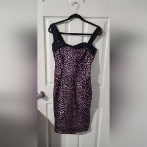 Leopard Print Black and Pink Dress